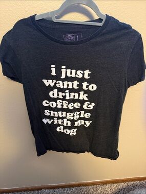 Crazy Dog T-Shirts Black Graphic Tee - White Text
